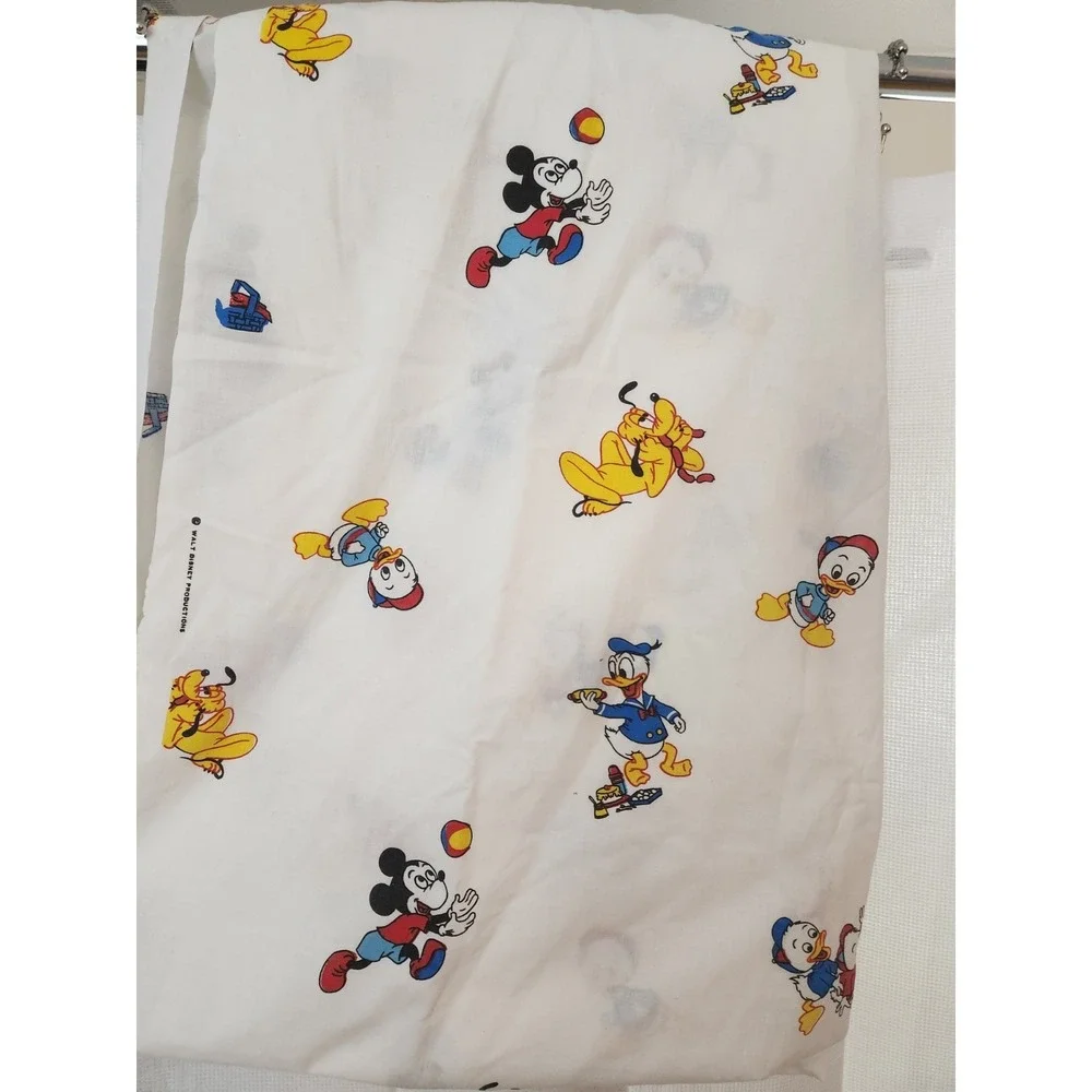Vintage Mickey‎ Mouse Twin Sheet Set Walt Disney Production Fitted, Flat, 1 Case